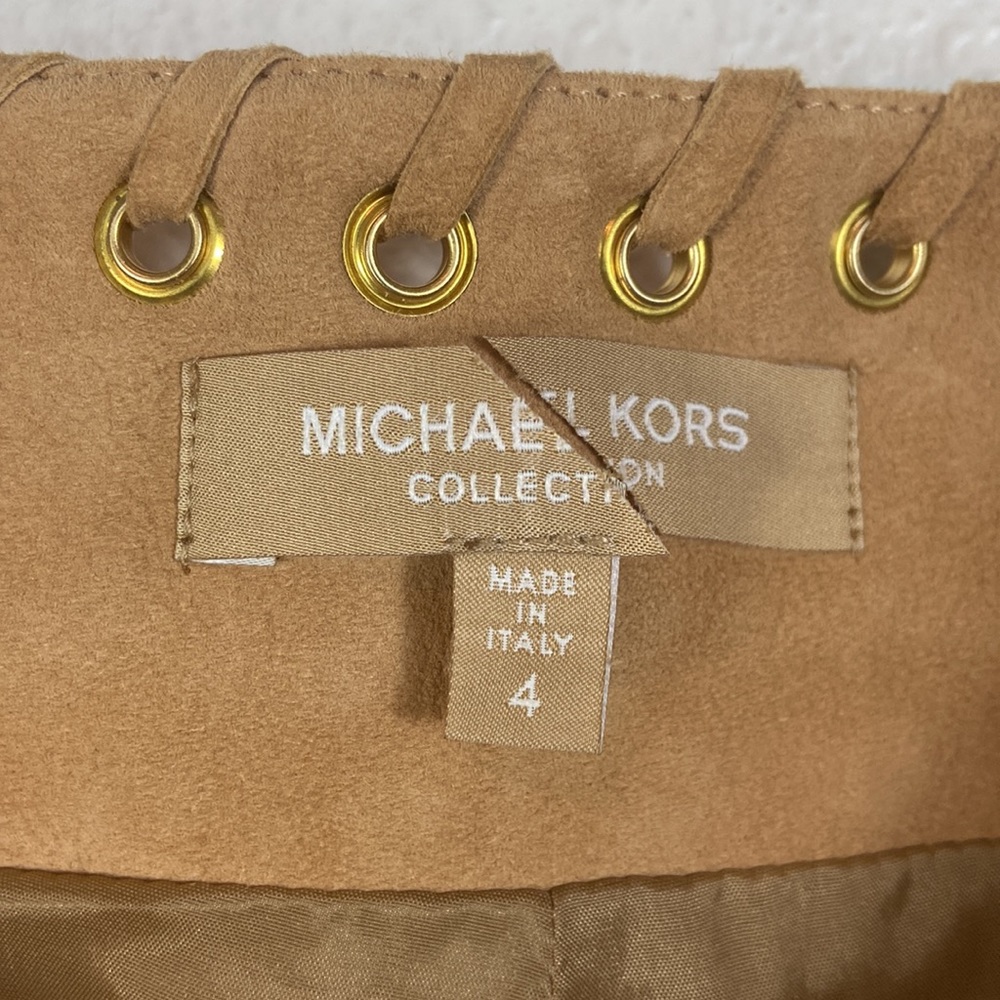 Nwot Michael Kors Collection Lamb Leather boho Fringe Whipstitched Pants - Picture 13 of 16